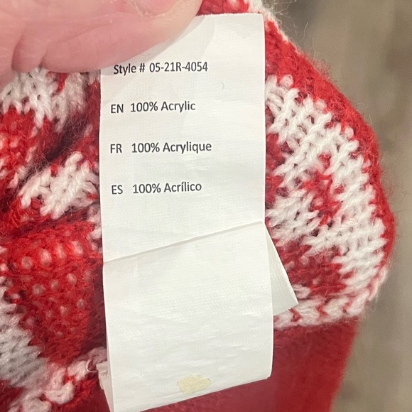 Happy Holidays Reindeer Christmas Sweater XL Red White Green Lights - Picture 6 of 9